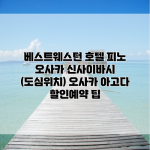 베스트웨스턴 호텔 피노 오사카 신사이바시 (도심위치) 오사카 아고다 할인예약 팁