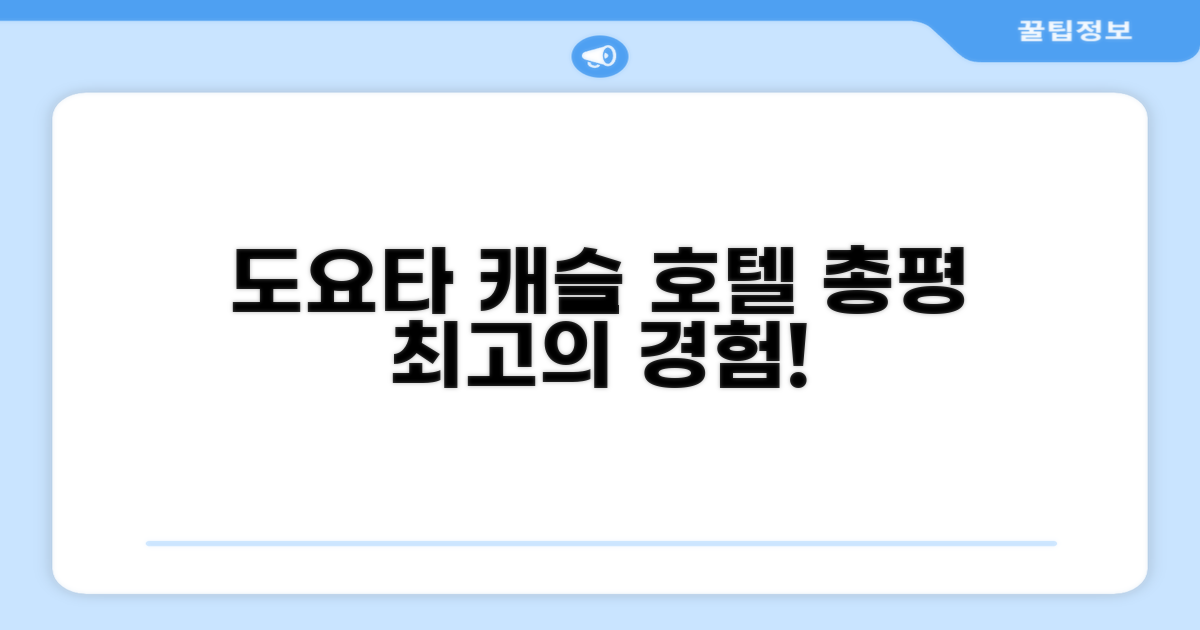 🎯 호텔 도요타 캐슬 총평