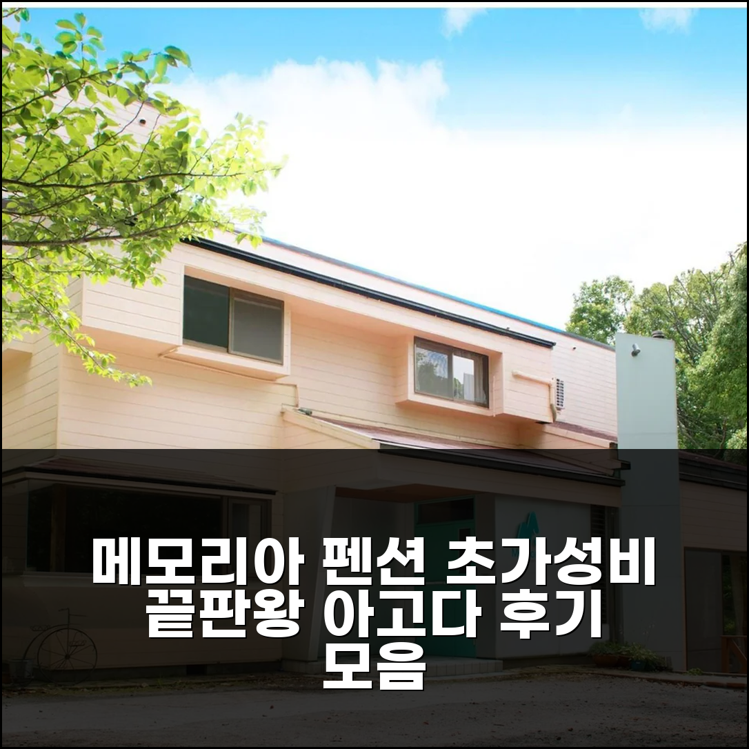 펜션 메모리아 이즈 가성비 분석