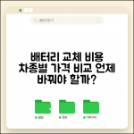 자동차 배터리 교체 비용 브랜드별 | 자동차 배터리 수명 교체 시기 가이드