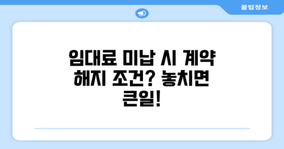 임대료 미납 시 계약 해지 조건