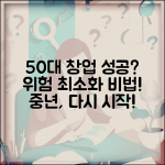 중년 창업 성공 확률 | 50대 창업과 실패 위험 최소화 방법