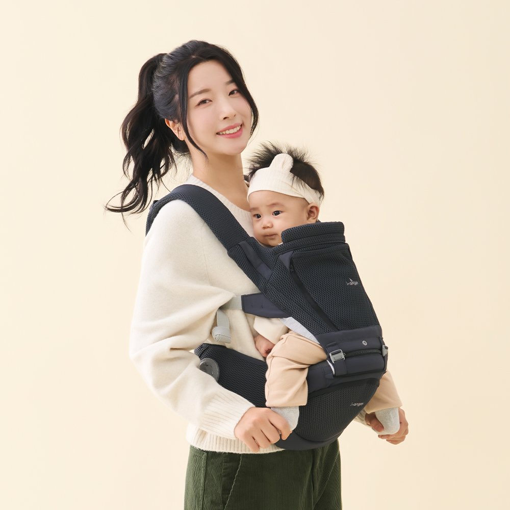 아이엔젤 올인원 닥터다이얼 폴드 에어 힙시트 아기띠, 네이비 상세 이미지 2