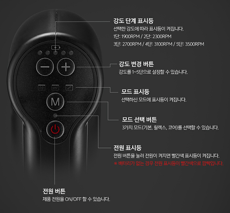 제스파 진동 전신 안마기 무선 자동 마사지건, ZP2730, 블랙 상세 이미지 1