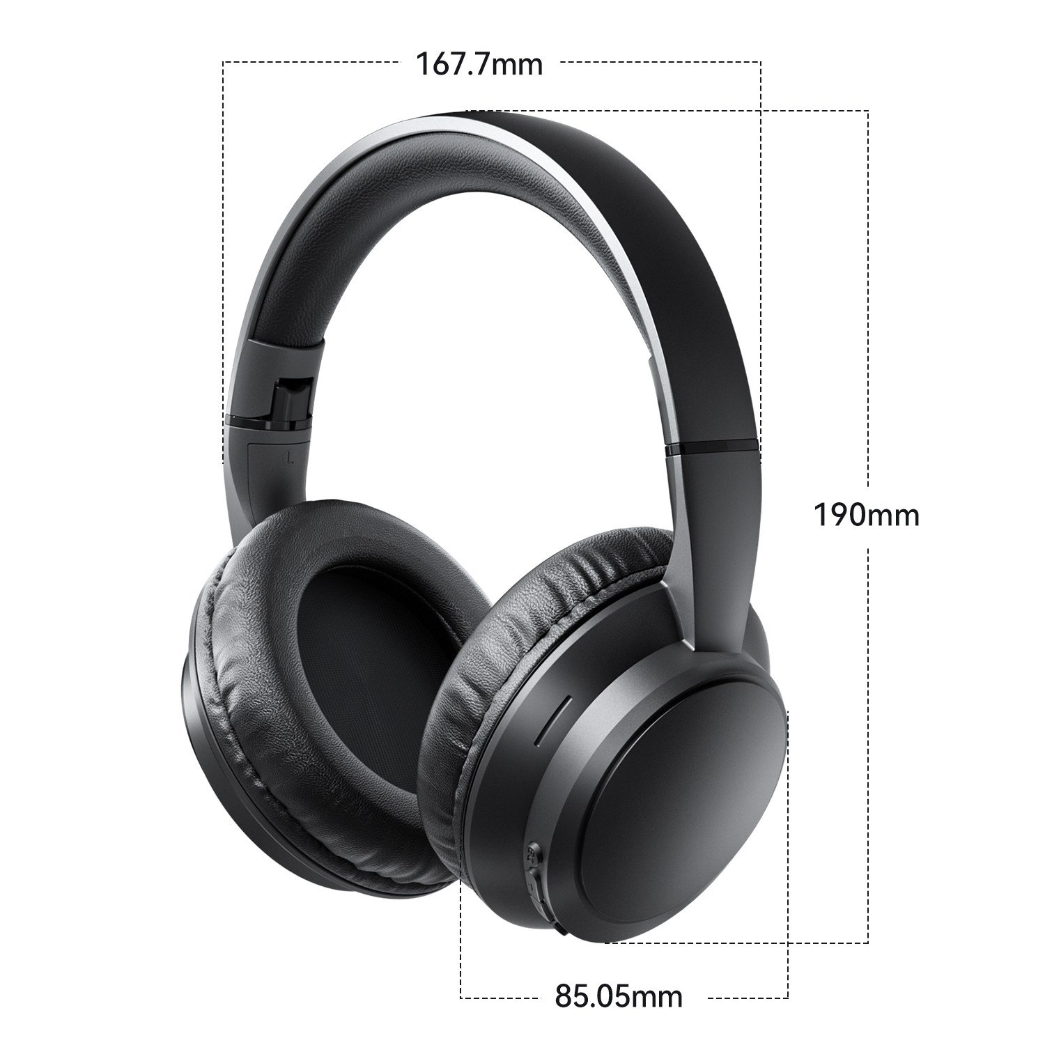 DAICOO 무선 노이즈 캔슬링 C타입 블루투스 5.4 헤드폰, X2, 블랙할인 상세 이미지 2