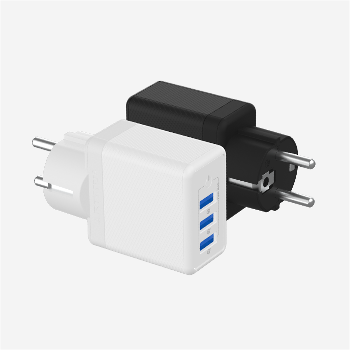 3포트 퀵차지3.0 GaN 접지 고속 멀티 충전기 54W GQ110 블랙 상세 이미지 1