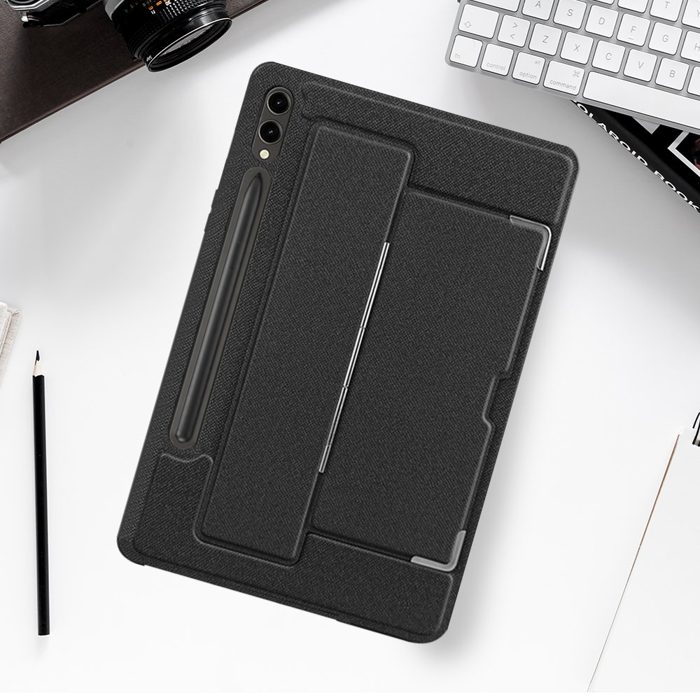 갤럭시탭 S9 FE 플러스 케이스 범퍼 세로 거치 킥스탠드 킥쉘 블랙, 탭 S9 FE+/S9+ 상세 이미지 2