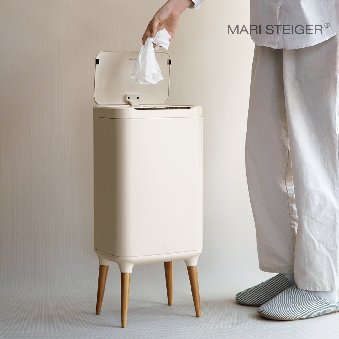 루미 자동센서 휴지통 V2 종량제 20리터 예쁜 인테리어 원목다리 쓰레기통 상세 이미지 2