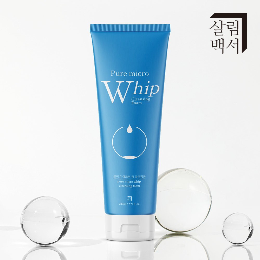 살림백서 퓨어 마이크로 대용량 휩 폼클렌징 저자극 지성 세안제 230ml, 2개 상세 이미지 1