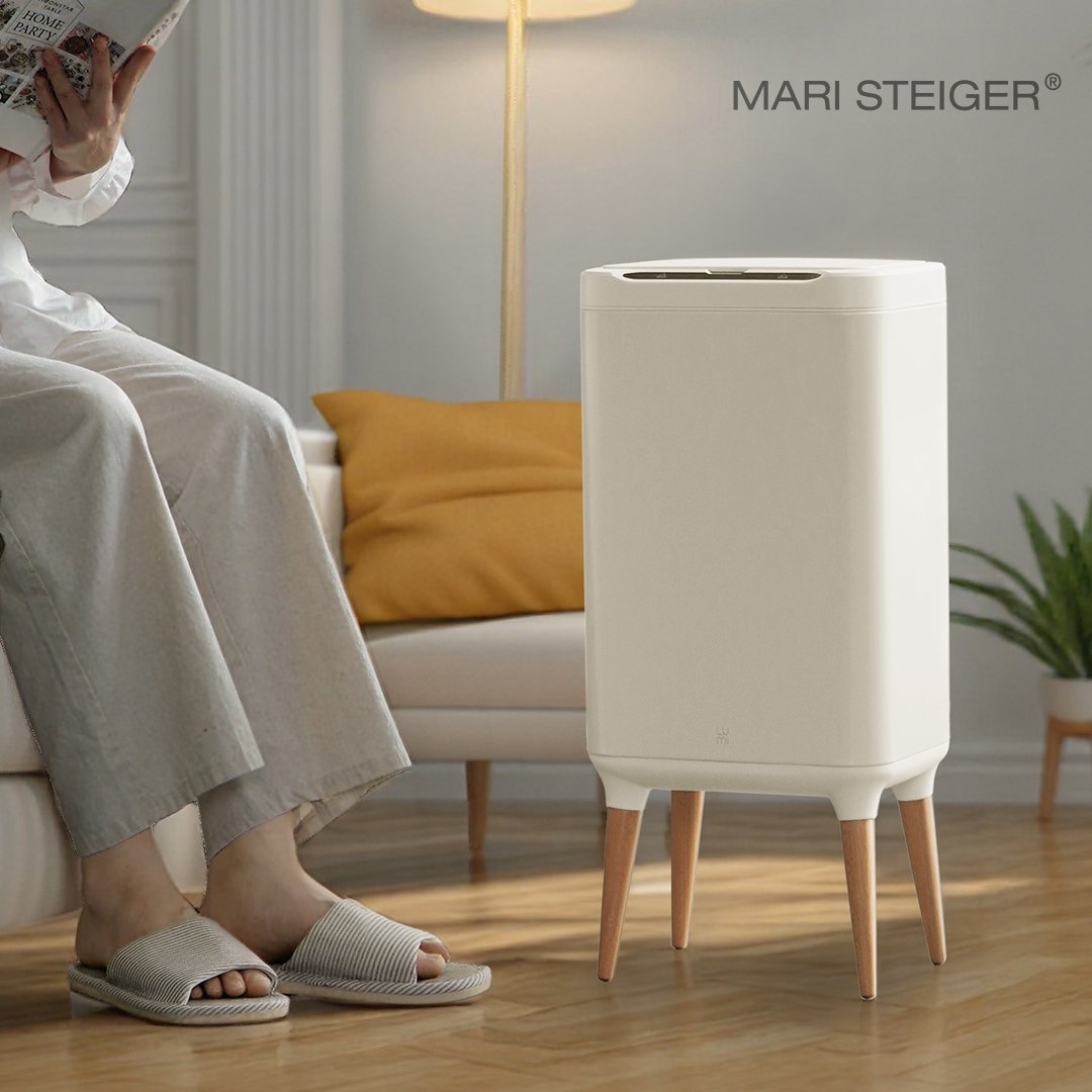 루미 자동센서 휴지통 V2 종량제 20리터 예쁜 인테리어 원목다리 쓰레기통 상세 이미지 2