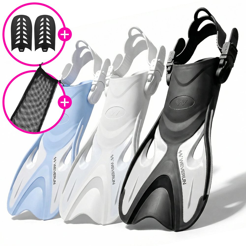 위베런 오리발 아쿠아 숏핀 사이즈 조절 가능한 스노쿨링 수영 스퍼트 장비 상세 이미지 1