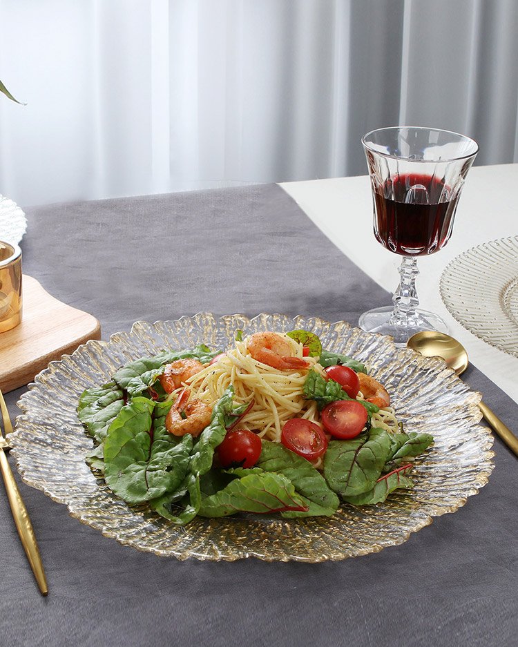 대형 골드 강화유리 플레이팅 접시 파티용 예쁜 큰접시 상세 이미지 1