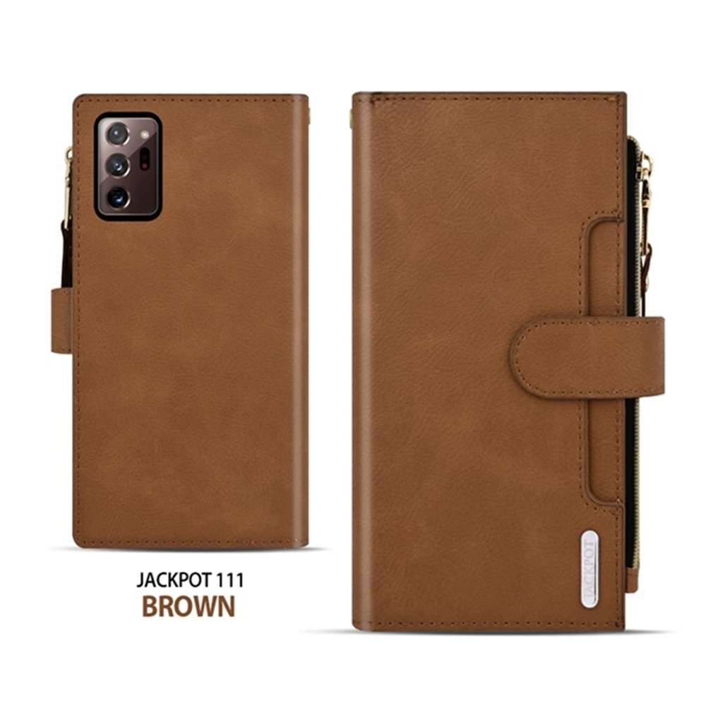 잭키 지퍼형 카드 지갑 가죽 케이스 레드, 갤럭시S25 울트라 상세 이미지 1