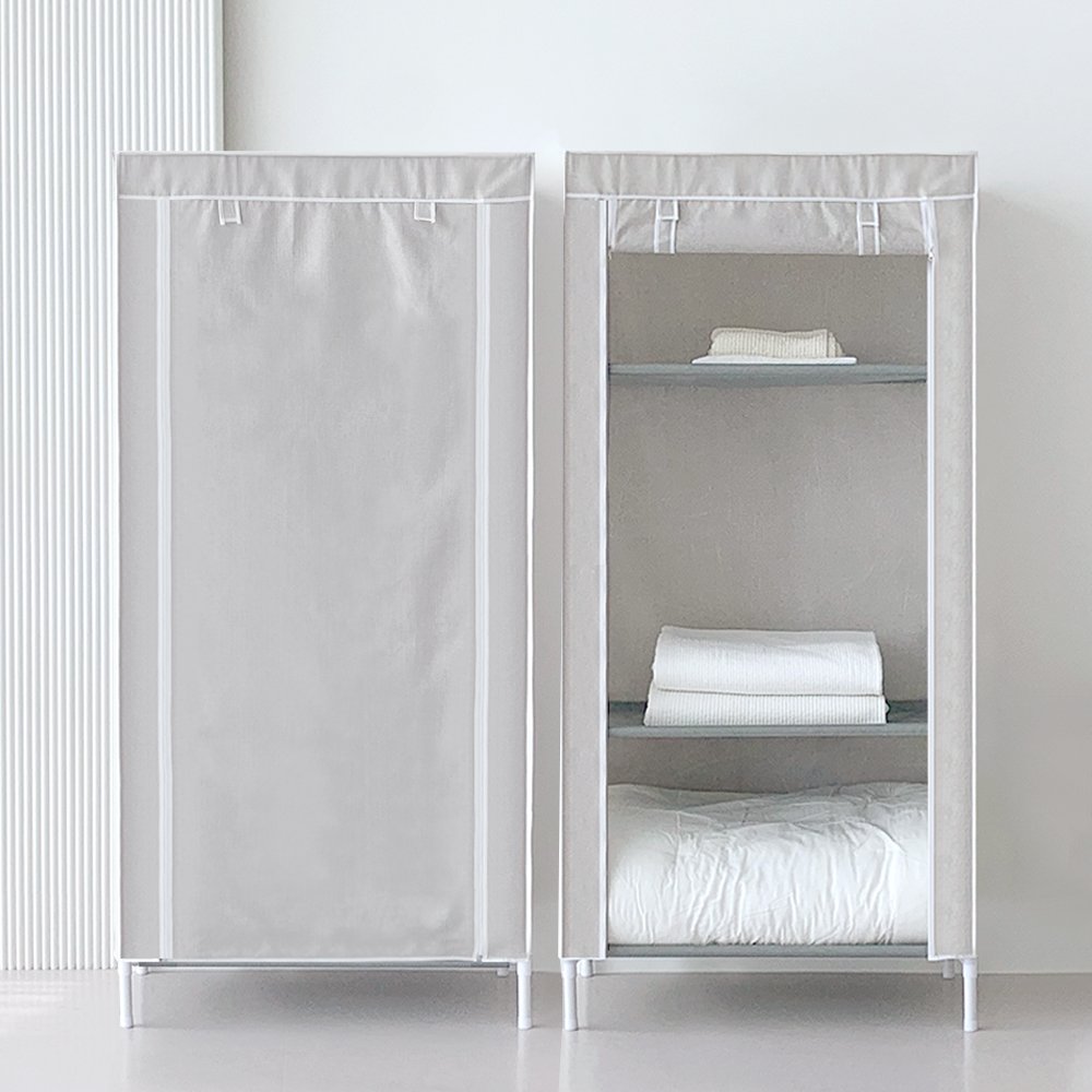 패브릭 커버 비키니 옷장 조립식 시스템 행거 드레스룸 심플 80SG 상세 이미지 2