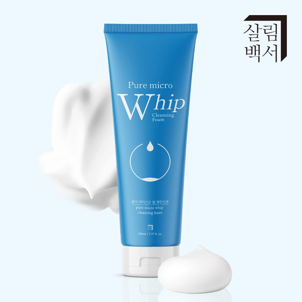 살림백서 퓨어 마이크로 대용량 휩 폼클렌징 저자극 지성 세안제 230ml, 2개 상세 이미지 2