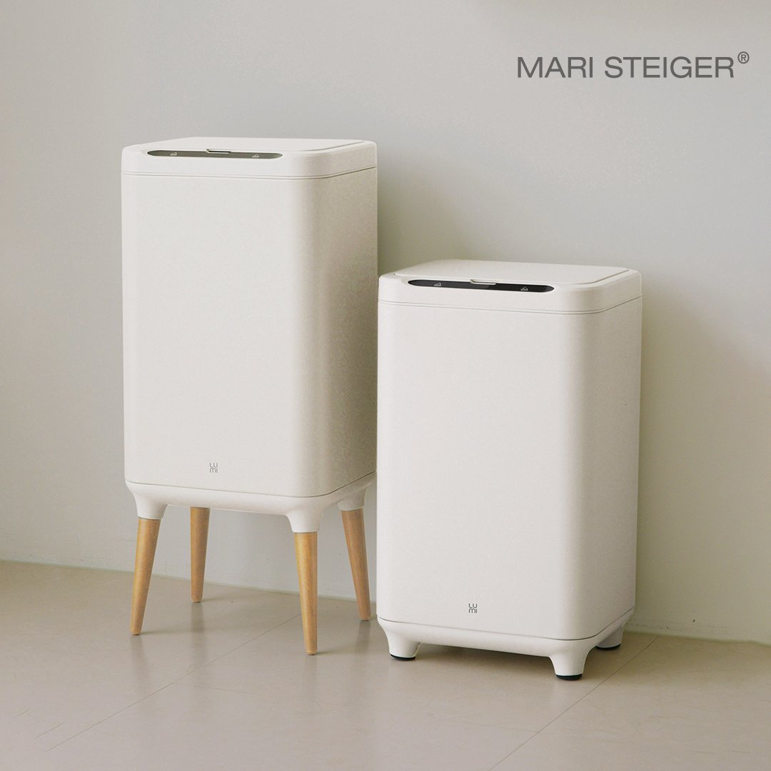 루미 자동센서 휴지통 V2 종량제 20리터 예쁜 인테리어 원목다리 쓰레기통 상세 이미지 1