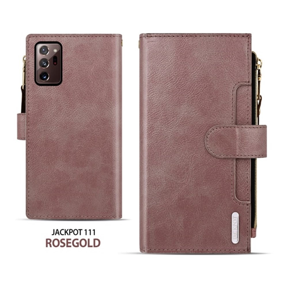 잭키 지퍼형 카드 지갑 가죽 케이스 레드, 갤럭시S25 울트라 상세 이미지 2