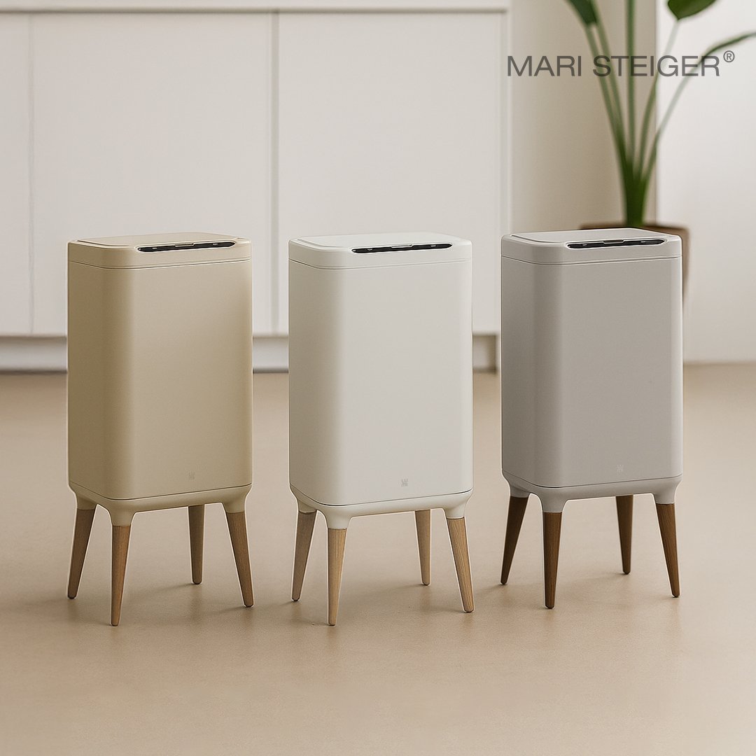 루미 자동센서 휴지통 V2 종량제 20리터 예쁜 인테리어 원목다리 쓰레기통 상세 이미지 1