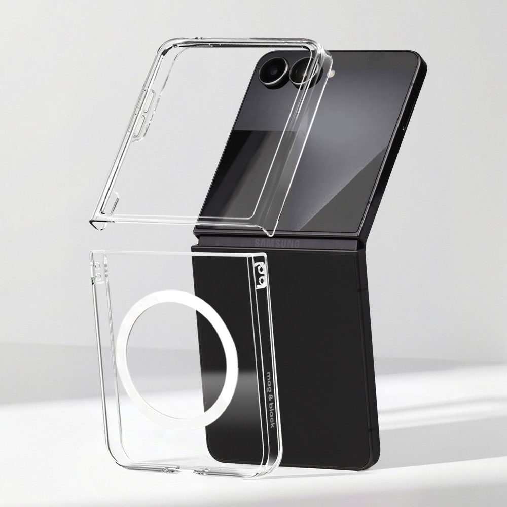 맥앤블랙 2배자력 맥세이프 케이스 핸드폰 범퍼 자석 투명, 갤럭시Z 플립7 상세 이미지 1