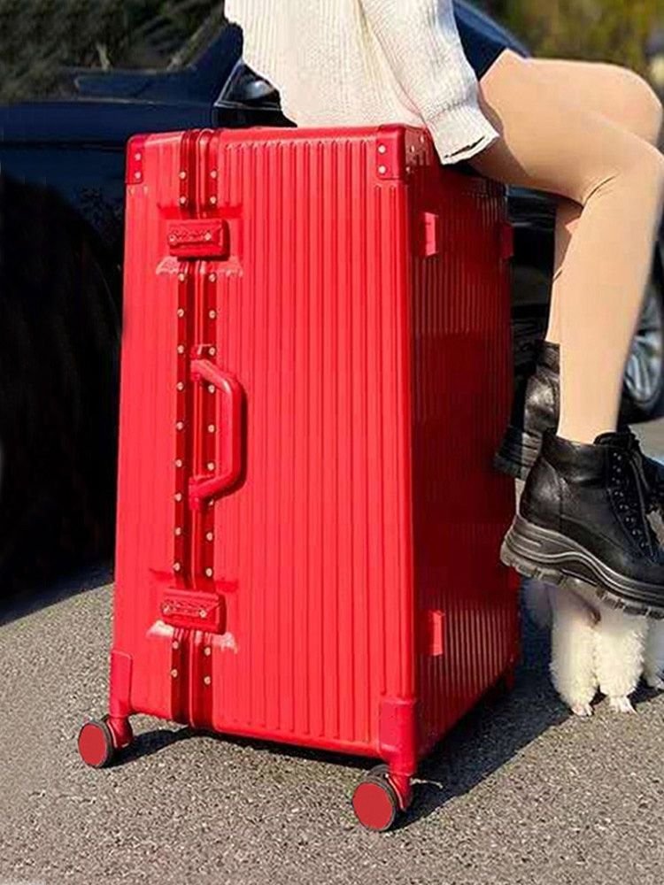 초대형 캐리어 출장 여행 수화물 하드캐리어 이민 가방 블랙 / 알루미늄 50L 26인치 상세 이미지 1