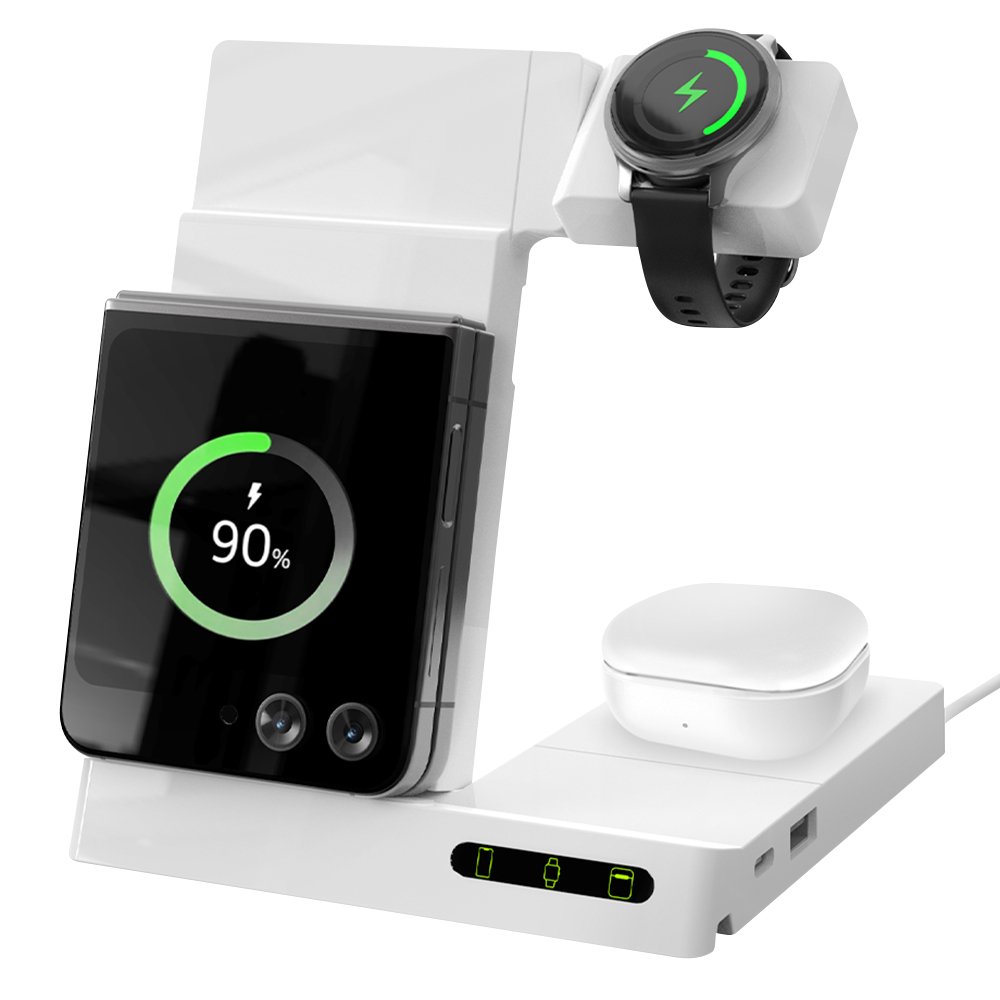 고속 무선충전기 3 x 2 = 6 in 1 15W 아이폰 갤럭시 애플 워치 에어팟 버즈 충전기 멀티 거치대 상세 이미지 2